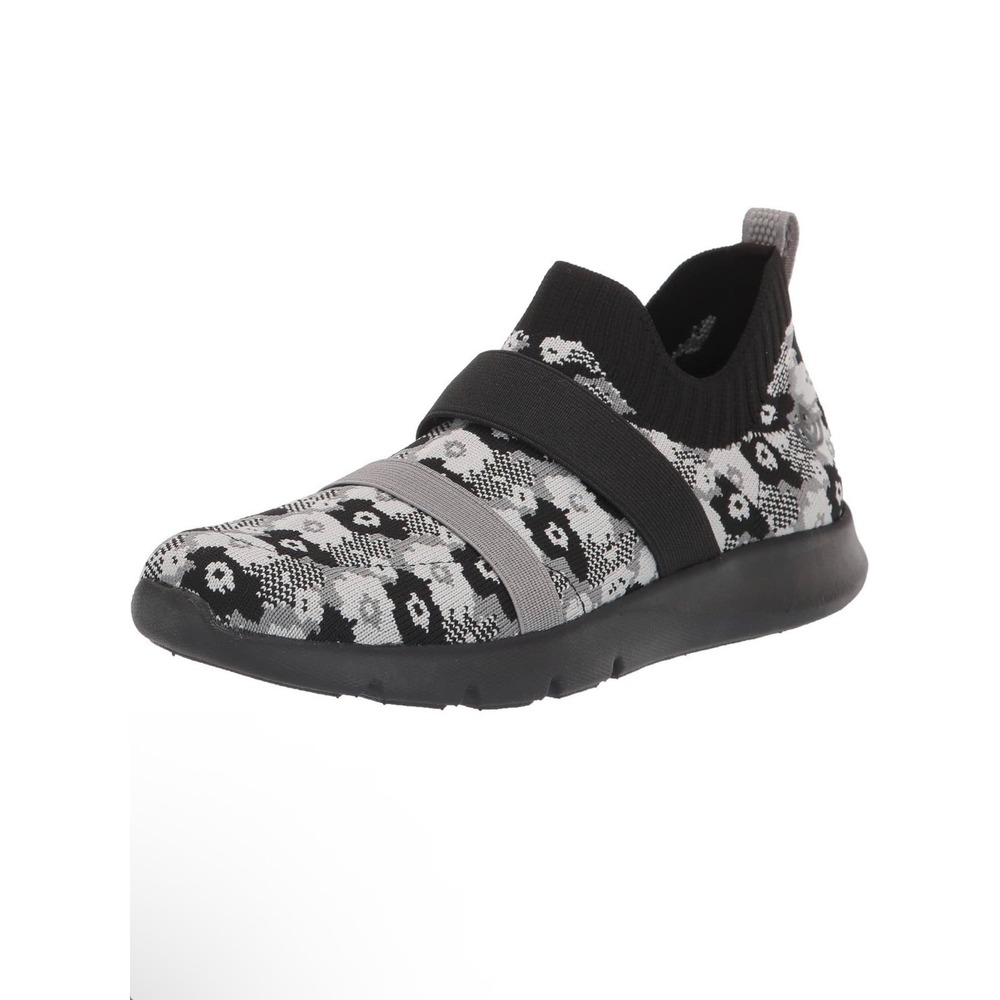Spenco Karma Stretch Floral Black Knit Slip On Sneakers SP1112BFL080 Womens 8B